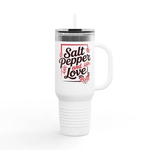 Insulated Travel Mug - Salt Pepper and Love Design 40oz