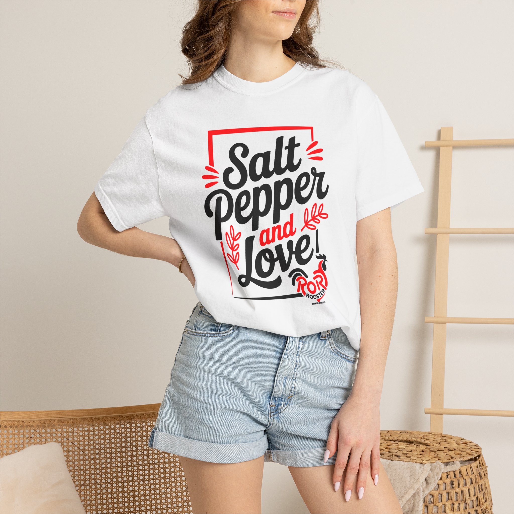 Rory Rooster Salt, Pepper & Love | Comfort Colors® 1717 Graphic T-Shirt - Image 4