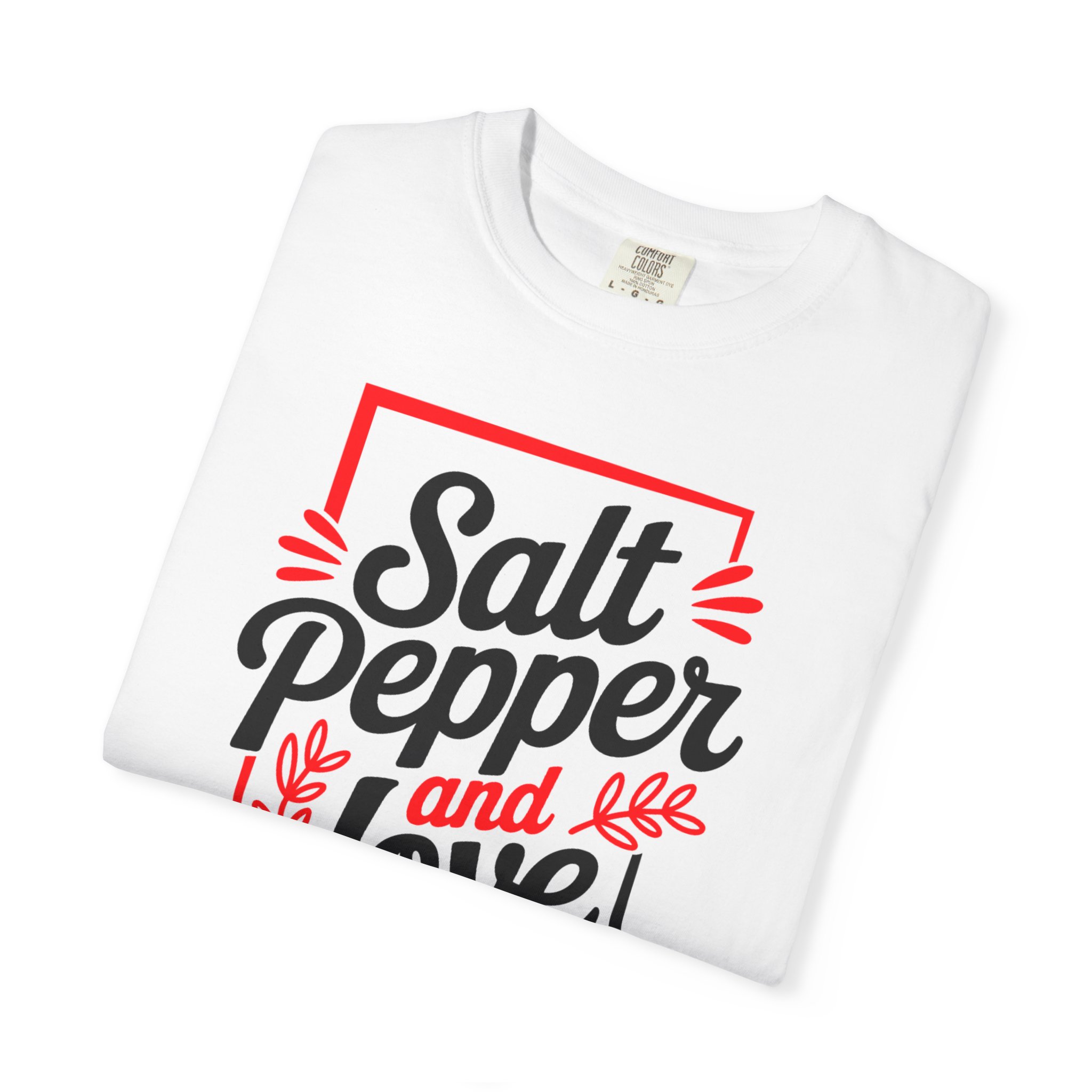 Rory Rooster Salt, Pepper & Love | Comfort Colors® 1717 Graphic T-Shirt - Image 3